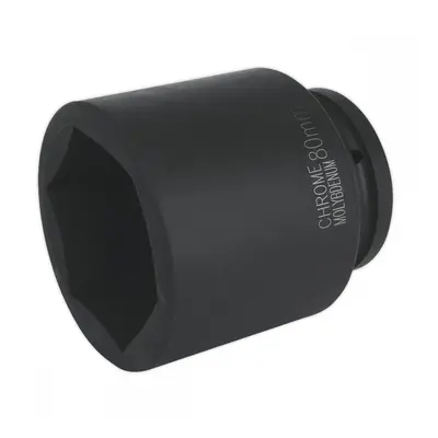 Sealey IS180D Impact Socket 80Mm Deep 1inSq Drive