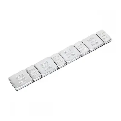 Sealey WWSA510 Wheel Weight 5 & 10G Adhesive Zinc Plated Steel Strip Of 8 (4 X Each Weight) Pack