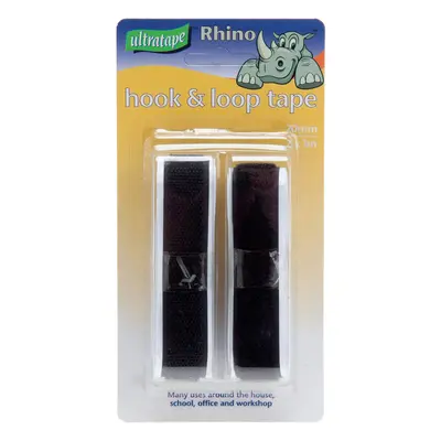 Ultratape 0170201Bklhul Rhino Black Self Adhesive Hook & Loop Tape 20Mm X 1M X 2