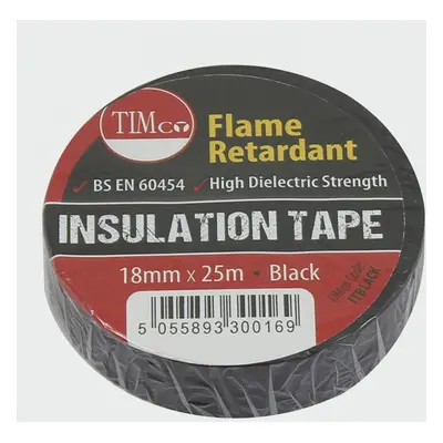 Timco ITBLACK Pvc Insulation Tape - Black 25M X 18Mm Roll Pack 10