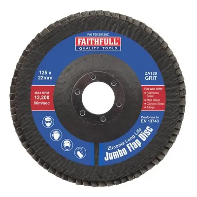 Faithfull Zirconia Abrasive Jumbo Flap Disc Za120 125Mm