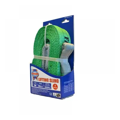 Faithfull XLP-02 3 METRE Lifting Sling Green 2 Tonne 60Mm X 3M