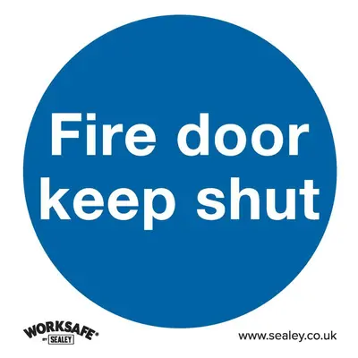 Sealey SS1P10 Mandatory Safety Sign - Fire Door Keep Shut - Rigid Plastic - Pack Of 10