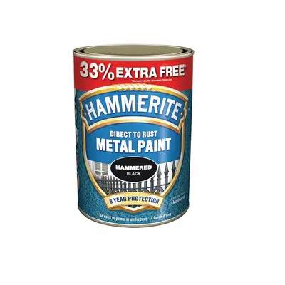 Hammerite 5158237 Direct To Rust Hammered Finish Metal Paint Black 750Ml + 33%