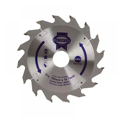 Faithfull FAIZ16016 Tct Circular Saw Blade 160 X 30Mm X 16T Pos