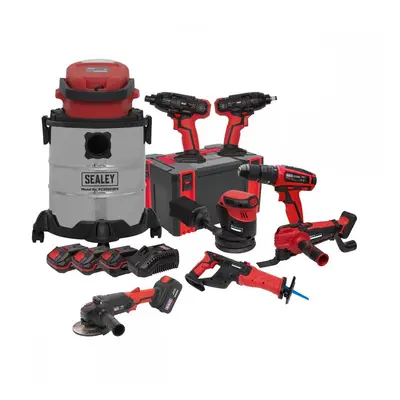 Sealey CP20VCOMBO4 8 X 20V Sv20 Series Cordless Tool Combo - 4 Batteries