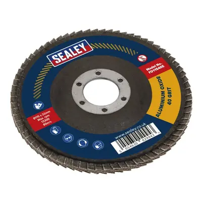 Sealey FD11540E Flap Disc Aluminium Oxide Ø115Mm Ø22Mm Bore 40Grit