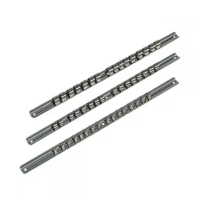 Sealey AK270 Socket Retaining Rail Set 3Pc 1/4in 3/8in & 1/2inSq Drive