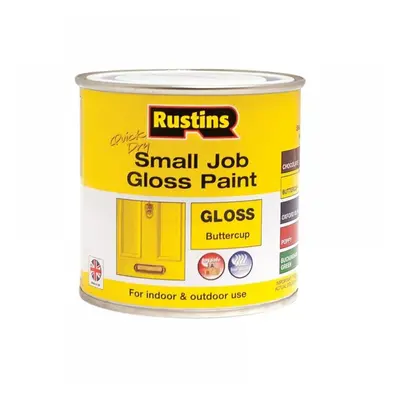 Rustins GPBUW250 Quick Dry Small Job Gloss Paint Buttercup 250Ml