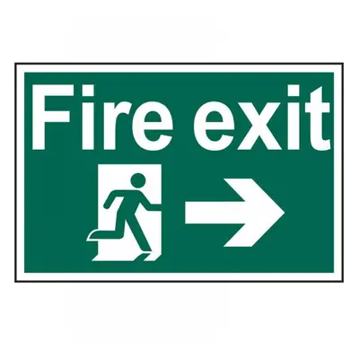 Scan 1504 Fire Exit Running Man Arrow Right - Pvc Sign 300 X 200Mm