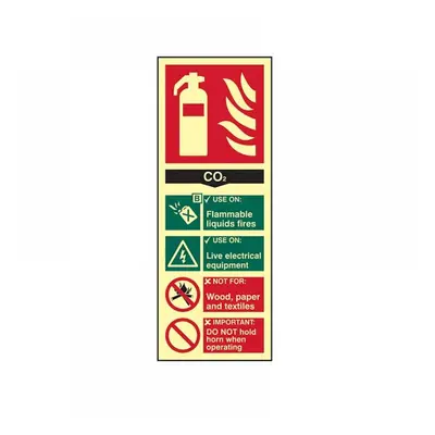 Scan 1592 Fire Extinguisher Composite Co2 - Photoluminescent 75 X 200Mm