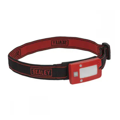 Sealey LED360HTR Rechargeable Head Torch 2W Cob Led Auto-Sensor Red