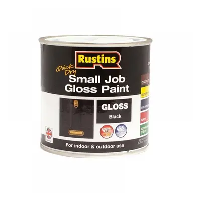 Rustins GPBLW250 Quick Dry Small Job Gloss Paint Black 250Ml