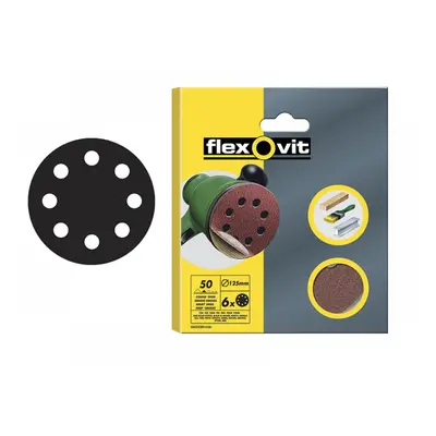 Flexovit 63642526501 Hook & Loop Sanding Disc 115Mm Assorted (Pack 6)