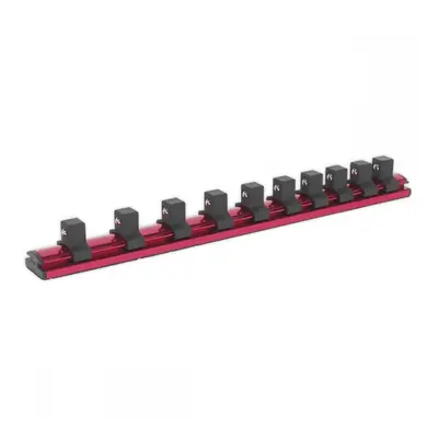 Sealey AK27084 Socket Retaining Rail Magnetic 1/2inSq Drive 10 Clips