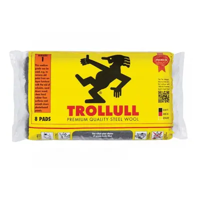 Trollull TRL771214 Extra Large Steel Wool Pads Grade 1 (Pack 8)