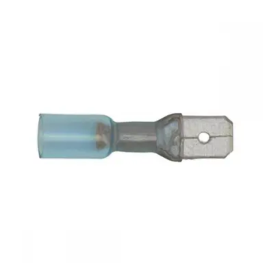 Sealey BTSPM25 Heat Shrink Push-On Terminal 6.3Mm Male Blue Pack Of 25