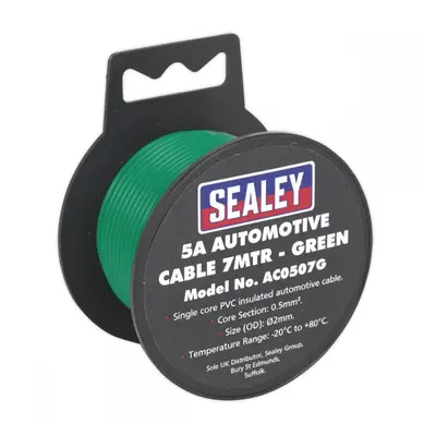 Sealey AC0507G Automotive Cable Thick Wall 5A 7M Green