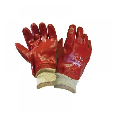 Scan 5002 Pvc Knitwrist Gloves - L (Size 9)