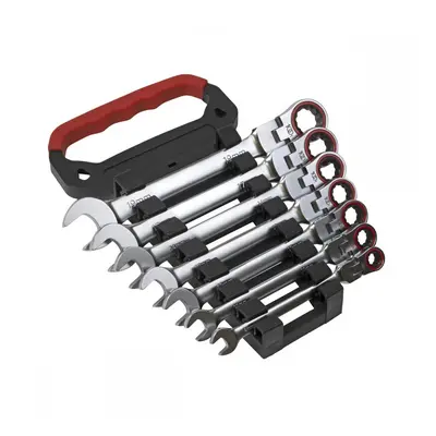 Sealey AK63943 Flexi-Head Ratchet Combination Spanner Set 7Pc Metric Platinum Series