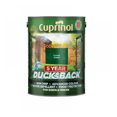 Cuprinol 5092438 Ducksback 5 Year Waterproof For Sheds & Fences Forest Green 5 Litre