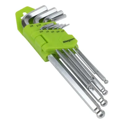 Sealey S01261 Hex Key Set Long Ball-End 9Pc - Imperial