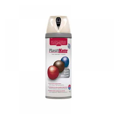 Plastikote 021103 Twist & Spray Gloss Antique White 400Ml