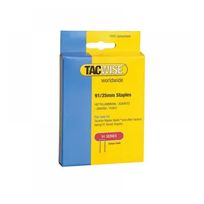 Tacwise 0746 91 Narrow Crown Staples 35Mm - Electric Tackers (Pack 1000)