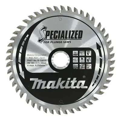 Makita B-33015 B-33015 Specialized For Plunge Saws Blade 165 X 20Mm X 48T