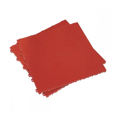 Sealey FT3R Polypropylene Floor Tile 400 X 400Mm - Red Treadplate - Pack Of 9