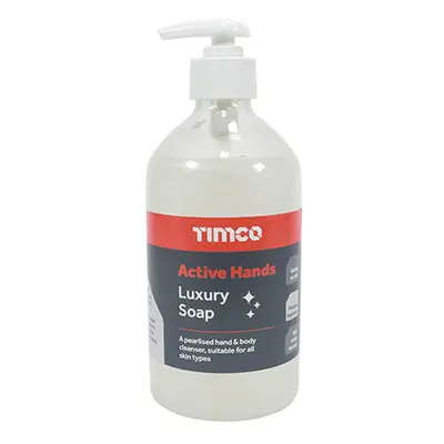 Timco 432099 Active Hands Luxury Soap 500Ml Pump Bottle 1