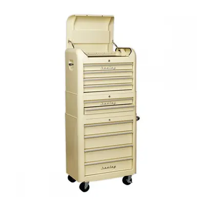 Sealey AP28COMBO2 Retro Style Topchest Mid-Box & Rollcab Combination 10 Drawer Cream