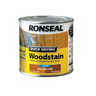 Ronseal 36945 Quick Drying Woodstain Satin Natural Oak 250Ml