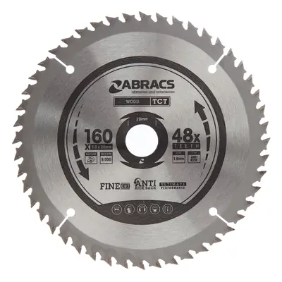 Abracs Tctc16048 Tct Cordless Circular Saw Blade For Wood 160 X 20Mm X 48T