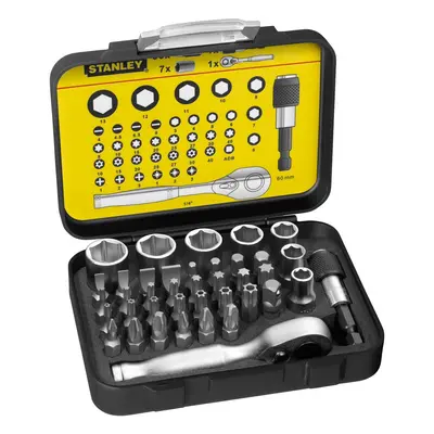 Stanley 1-13-906 Bit & Socket Set + Ratchet (39 Piece)