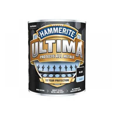 Hammerite 5362526 Ultima Metal Paint Smooth Black 750Ml