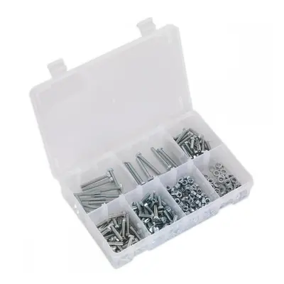 Sealey AB049SNW Setscrew Nut & Washer Assortment 444Pc High Tensile M5 Metric