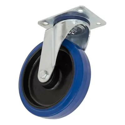 Sealey SCW3200SPEM Heavy-Duty Blue Elastic Rubber Swivel Castor Wheel Ø200Mm - Trade