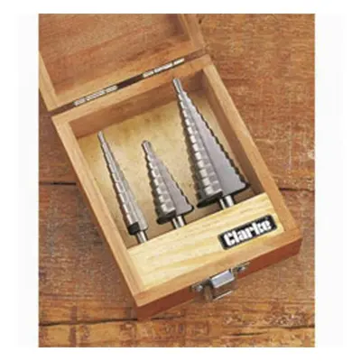 Clarke 1801381 Cht381 3 Piece Hss Stepped Cone Drill Set