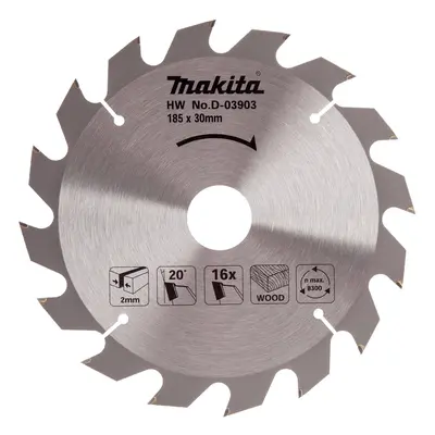 Makita D-03903 Circular Saw Blade For Wood 185 X 30Mm X 16T