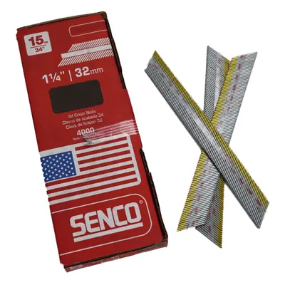 Senco DA15EGB 15-Gauge Da Finish Nail A304 Stainless Steel 32Mm Box 4000