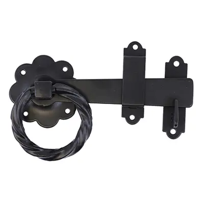 Timco TRGL6BP Ring Gate Latch - Twisted - Black 6in TIMbag 1