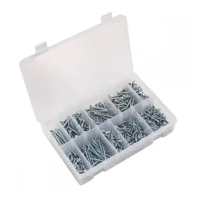 Sealey AB065STCP Self-Tapping Screw Assortment 600Pc Countersunk Pozi Zinc