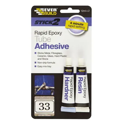 Everbuild Stick 2 Rapid Epoxy Tube 12Ml X 2