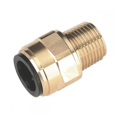 Sealey CAS15BSA Straight Adaptor 15Mm X 1/2inBspt Brass (John Guest Speedfit® - Mm011504N)