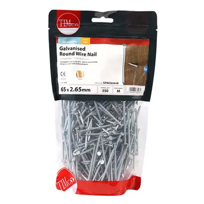 Timco GRW26565B Round Wire Nails - Galvanised 65 X 2.65