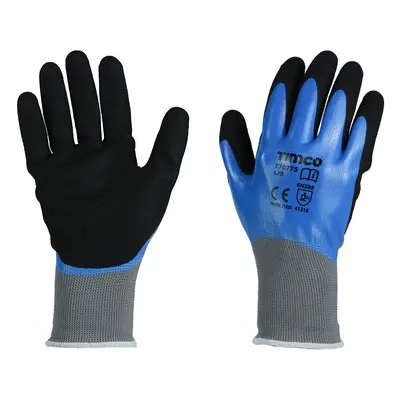 Timco 770775 Waterproof Grip Gloves - Sandy Nitrile Foam Coated Polyester Large