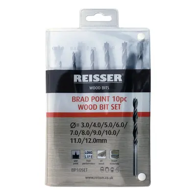 Reisser BP10SET Brad Point Wood Bit Set (10Pc) 3.0 - 12.0Mm (Hanger)