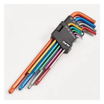 Clarke 1700751 Pro345 9 Piece Colour Coded Extra-Long Star Key Set