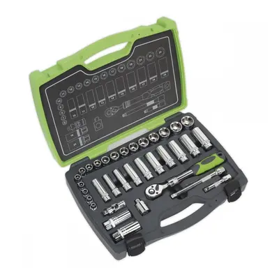 Sealey AK7960 Socket Set 34Pc 3/8inSq Drive 6Pt Walldrive® Metric